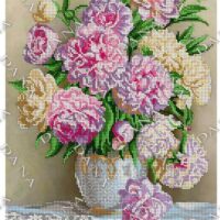 ДАНА-3370 Свежесть пионов, схема под бисер