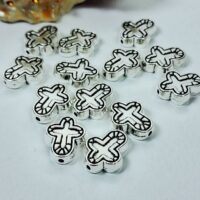 Намистини хрест 11*14мм 1шт метал 25029
