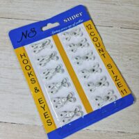 Гачки застібки для одягу №11 2,4см білi 1шт 4001