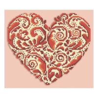ВДВ Т-0542 Кружевное сердце, схема под бисер