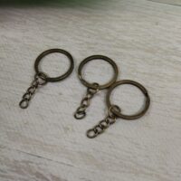 LD-051 Кольцо с цепочкой 25мм старая латунь