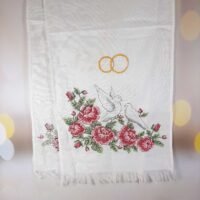 Рушник весільний 23 Голуби на трояндах 180*33см