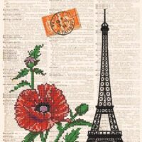 Картины бисером S-190 Страница Парижа, схема под бисер