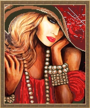 I.B. Studio Б-3235 Красотка в шляпе, рисунок на ткани под бисер