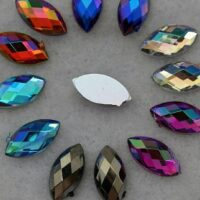 Полустразы Листик 5*10мм цвет АВ, акрил