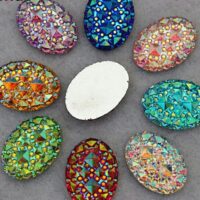 Полустразы Овал 13*18мм цвет АВ, акрил