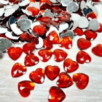 Сердечки на металлической основе 12мм красные 7447