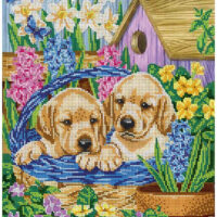 ДАНА-393 Милые щенки, схема под бисер