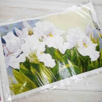 Схема для вишивки нитками А3-16-076 Белые ирисы 43*40см