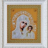 Картины бисером Р-206. Б.М. Казанская. Венчальная пара (золото), набор для вышивания бисером