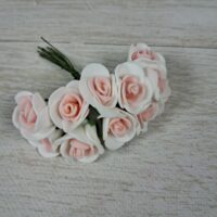 Букет роз из фома 1,5-2см 12шт кремово-персиковые