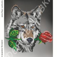 Фея Вышивки АВ-242 Волк и роза, схема под бисер