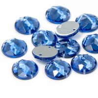 Пришивные Акрил Стразы Круглые 12*4мм Серо-синий