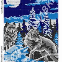 Фея Вышивки АП-184 Полнолуние и волки, схема под бисер