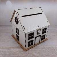 ПА-С-769-1 Скринька для грошей "На квартиру та машину" в бiлому 23*23*24см МДФ3мм