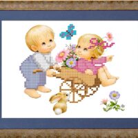 Славяночка КС-123 Малыши на даче, схема под бисер