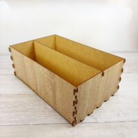 ПА-К-020 Коробка натур дерево 21*32*12см без крышки с перегородкой