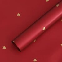 Калька (плівка) для квітів матова SW-149-011 58*58см Love sky 011 бордо з золотом