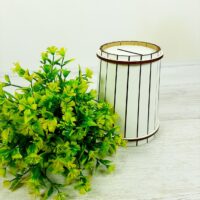 ПА-ДД-020 Скарбничка Бочка біла 16*8см