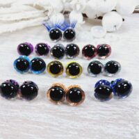 Очі круглі з синіми віями яскравий кант 14мм асорті 1пара