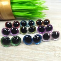 Очі круглі блискучий кант 9мм мікс 1пара