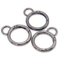 Карабін-кільце для сумки з вушком 45х4мм, внутр.ширина 25мм, колір Чорний Нікель