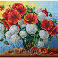 ДАНА-365 Маки с гортензиями, схема под бисер