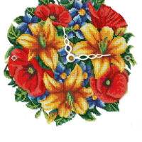 ДАНА-382 Часы. Цветочные, схема под бисер