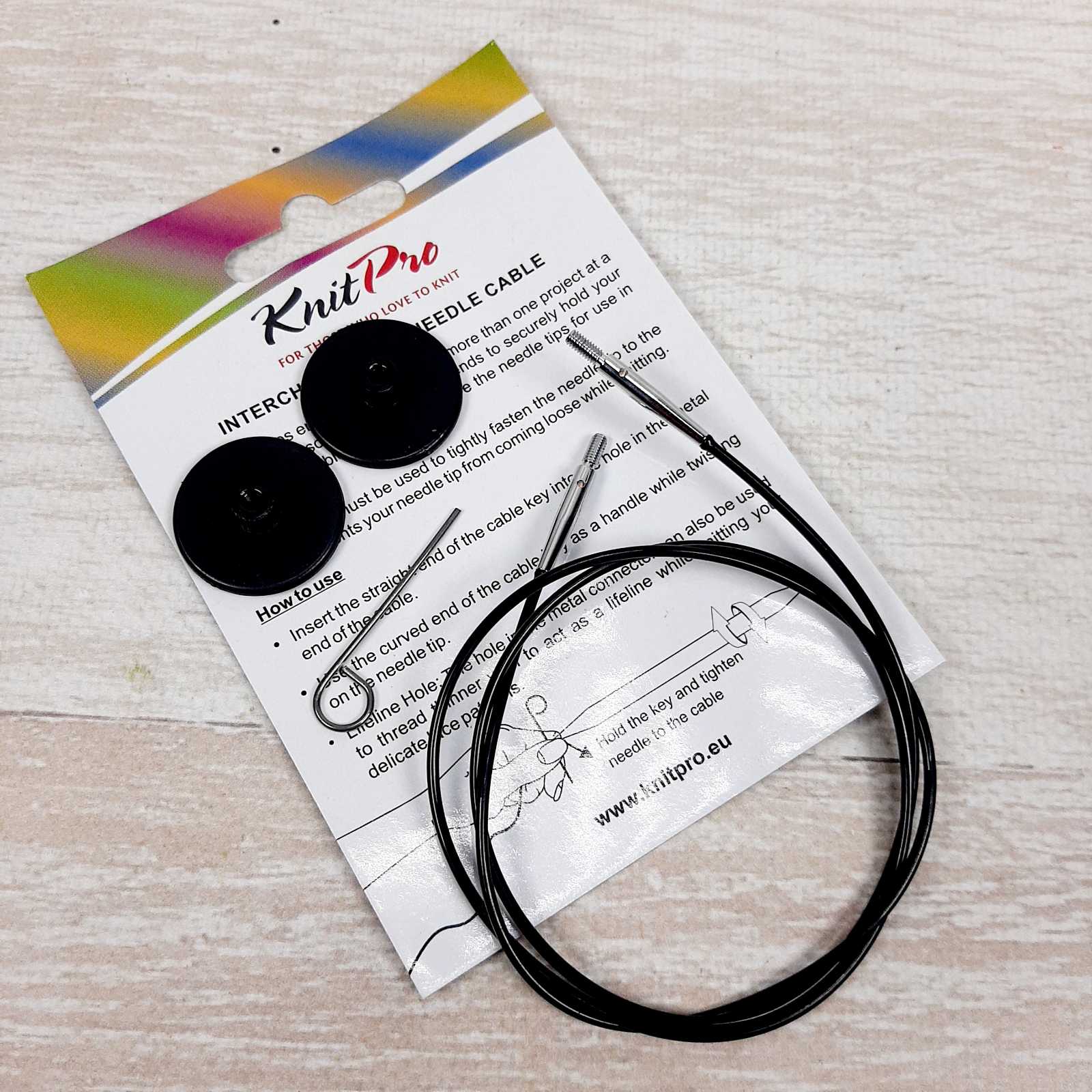 10574 KnitPro Кабель поворотний для спиць з нейлоновим покритям 80см