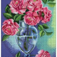 ДАНА-385 Розы в вазе, схема под бисер