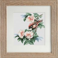 Luca-S В299 Птичка в цветах, набор для вышивания нитками