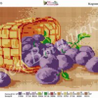 Фея Вышивки АП-93 Корзина и сливы, схема под бисер