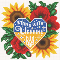 Алмазна вишивка DMF-423 STAND WITH UKRAINE 40*40см (на підрамнику)