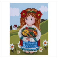 ВДВ Т-0435 Девочка с писанками, схема под бисер