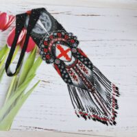 Гердан з бісеру "Мотанка Берегиня "Відлуння наших мрій  63*13см