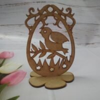 ПА-ПЯ-7 Яйце на підставці біле Птичка 10*13см