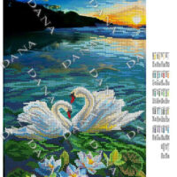 ДАНА-3419 Лебеди, схема под бисер