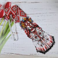 Гердан з бісеру "Мотанка Берегиня 342" 60*10см