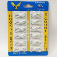 Гачки застібки для одягу №12 2,3см білi 1шт 4002