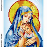 Фея Вышивки АВ-154 Матерь божья с Иисусом, схема под бисер