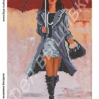 Фея Вышивки АВ-213 Леди под зонтом, схема под бисер