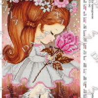 ДАНА-2109 Девочка с розочкой, схема под бисер