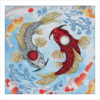 ВДВ Т-0846 Карпы Кои Инь и Ян, схема под бисер