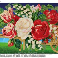 ЮМА 25 Б Розы винтаж, схема под бисер