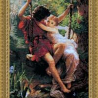 Чарiвна Мить 481 Двое на качелях, набор для вышивания нитками