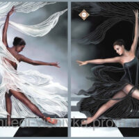 Миледи СЛТ-2209 Черное и белое, схема под бисер