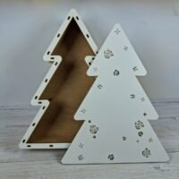 ПА-К-032 Коробка Ялинка в білому 27*21*6,5см 3мм