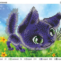 ДАНА-19а Котенок-уголек, схема под бисер