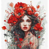 Luca-S ВU5063 Дівчина з маками, набір для вишивання