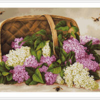 Luca-S В501 Корзина с сиренью, набор для вышивания нитками